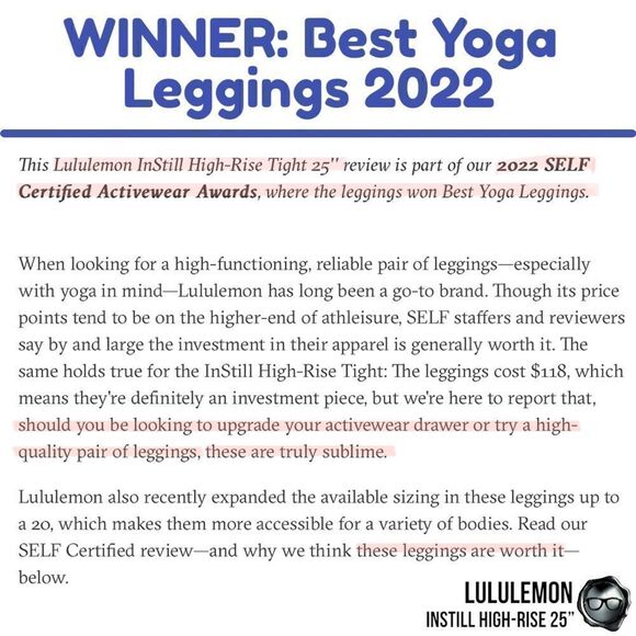 LULULEMON INSTILL HIGH RISE TIGHT 25” IN TRUE NAVY WOMEN SIZE 8 LEGGINGS PETITE - Picture 4 of 14